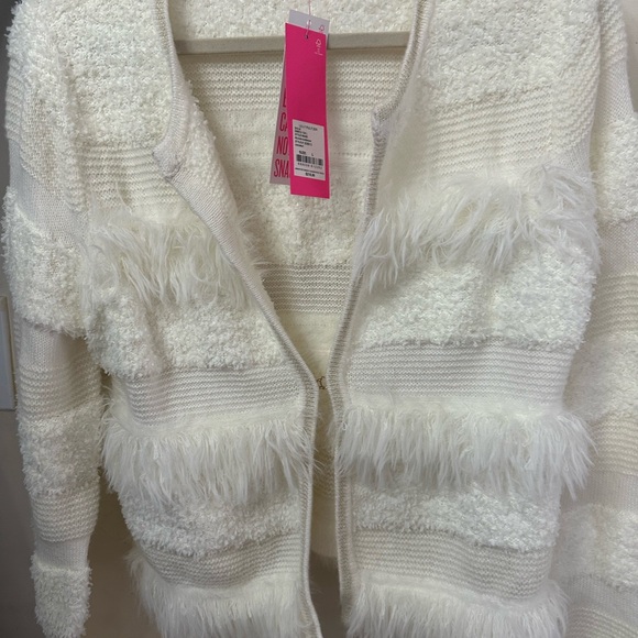 Lilly Pulitzer Cream Cardigan Sweater with Textured Knit - Picture 4 of 6